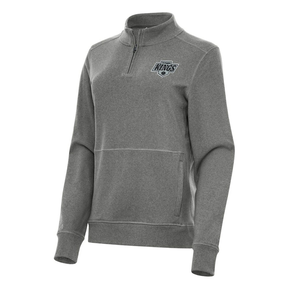 Los Angeles Kings Antigua Women's Crush Quarter-Zip Fleece Sweatshirt - Heather Black - NHL 202236024