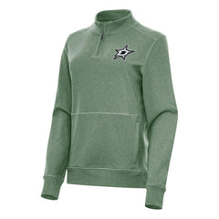 Dallas Stars Antigua Women's Crush Quarter-Zip Fleece Sweatshirt - Hunter Green - NHL 202236034