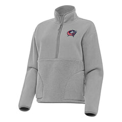 Columbus Blue Jackets Antigua Women's Figure Half-Zip Pullover Sweatshirt - Gray - NHL 202236123
