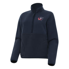 Columbus Blue Jackets Antigua Women's Figure Half-Zip Pullover Sweatshirt - Navy - NHL 202236138