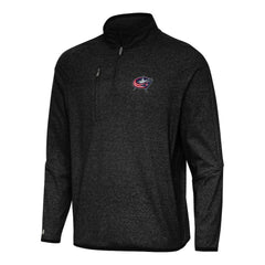 Columbus Blue Jackets Antigua Certain Quarter-Zip Tri-Blend Sweatshirt - Heather Black - NHL 202236165