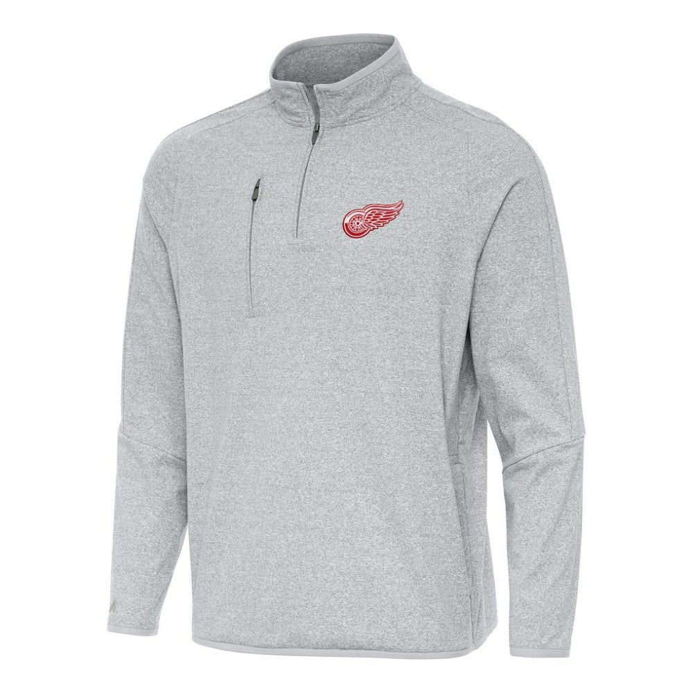 Detroit Red Wings Antigua Certain Quarter-Zip Tri-Blend Sweatshirt - Heather Gray - NHL 202236167