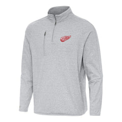 Detroit Red Wings Antigua Certain Quarter-Zip Tri-Blend Sweatshirt - Heather Gray - NHL 202236167