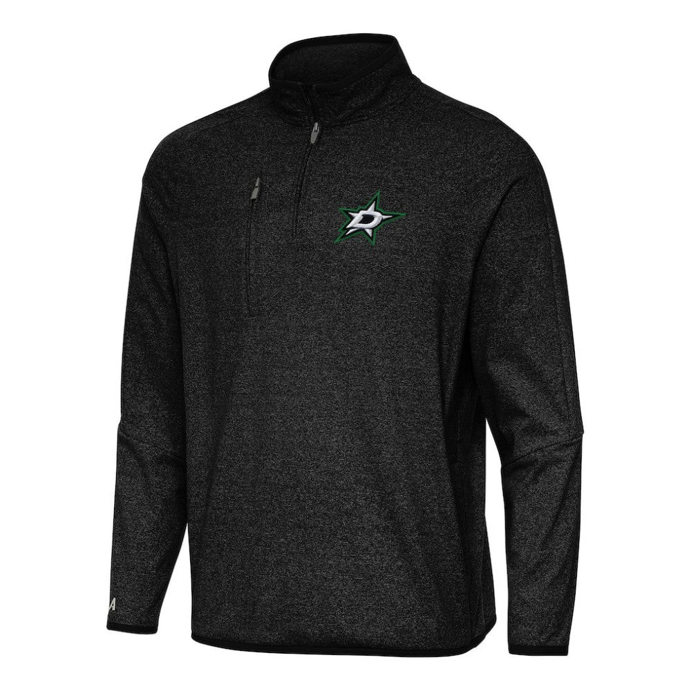 Dallas Stars Antigua Certain Quarter-Zip Tri-Blend Sweatshirt - Heather Black - NHL 202236168