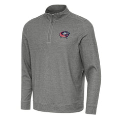 Columbus Blue Jackets Antigua Subtle Quarter-Zip Sweatshirt - Heather Black - NHL 202236186
