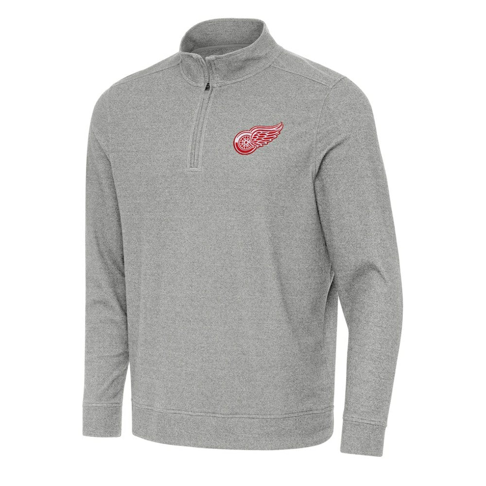 Detroit Red Wings Antigua Subtle Quarter-Zip Sweatshirt - Heather Gray - NHL 202236192