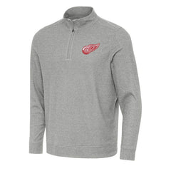 Detroit Red Wings Antigua Subtle Quarter-Zip Sweatshirt - Heather Gray - NHL 202236192
