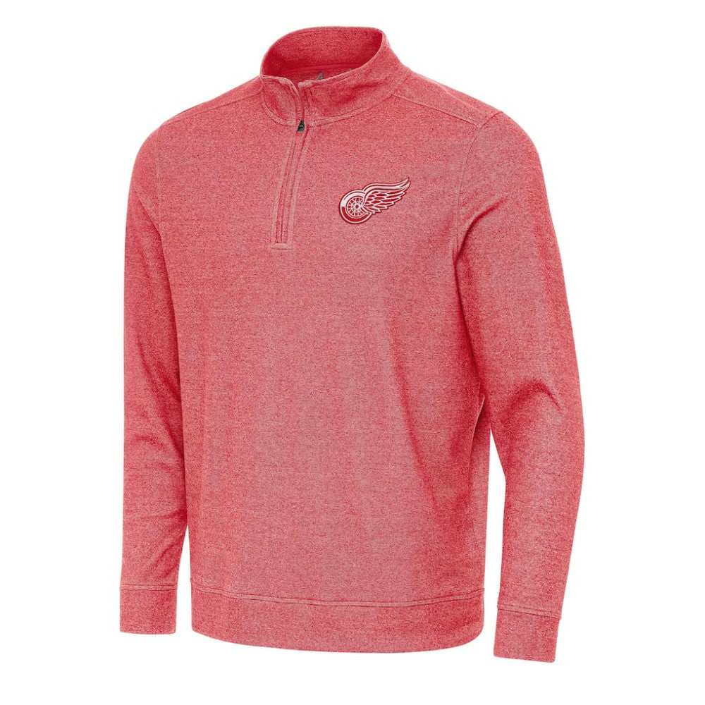 Detroit Red Wings Antigua Subtle Quarter-Zip Sweatshirt - Heather Red - NHL 202236194