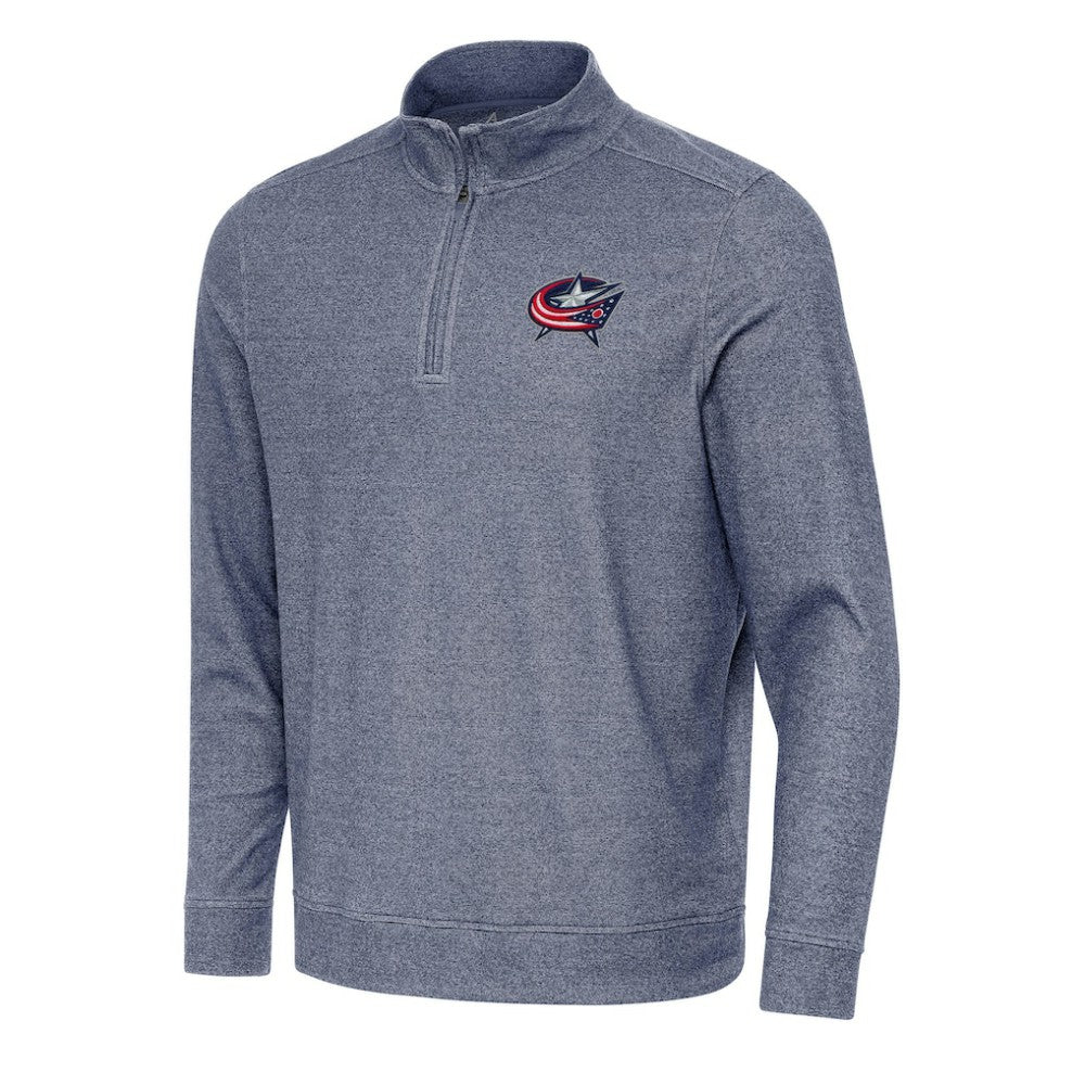 Columbus Blue Jackets Antigua Subtle Quarter-Zip Sweatshirt - Heather Navy - NHL 202236195