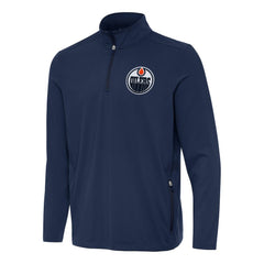 Edmonton Oilers Antigua Perilous Quarter-Zip Sweatshirt - Navy - NHL 202236199