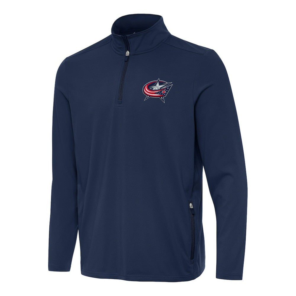 Columbus Blue Jackets Antigua Perilous Quarter-Zip Sweatshirt - Navy - NHL 202236210
