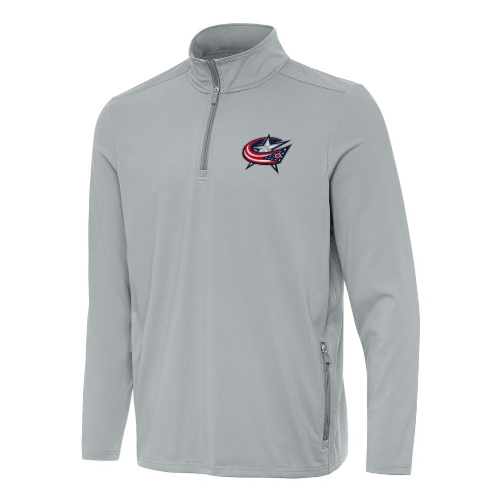 Columbus Blue Jackets Antigua Perilous Quarter-Zip Sweatshirt - Gray - NHL 202236214