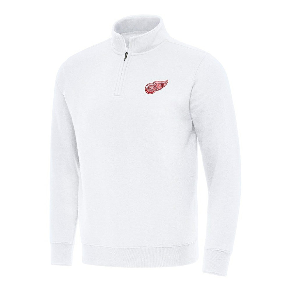 Detroit Red Wings Antigua Victory Quarter-Zip Mock Sweatshirt - White - NHL 202236245