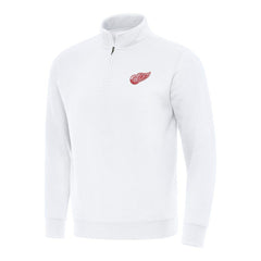 Detroit Red Wings Antigua Victory Quarter-Zip Mock Sweatshirt - White - NHL 202236245