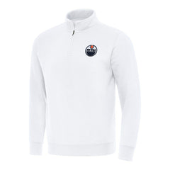 Edmonton Oilers Antigua Victory Quarter-Zip Mock Sweatshirt - White - NHL 202236251