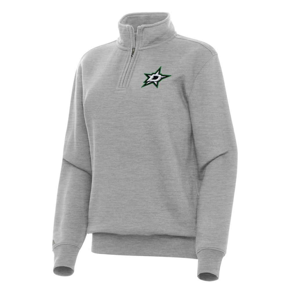 Dallas Stars Antigua Women's Victory Quarter-Zip Sweatshirt - Heather Gray - NHL 202236262