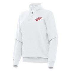 Detroit Red Wings Antigua Women's Victory Quarter-Zip Sweatshirt - White - NHL 202236263
