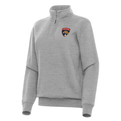 Florida Panthers Antigua Women's Victory Quarter-Zip Sweatshirt - Heather Gray - NHL 202236277