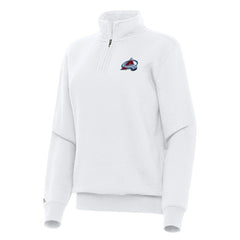 Colorado Avalanche Antigua Women's Victory Quarter-Zip Sweatshirt - White - NHL 202236278