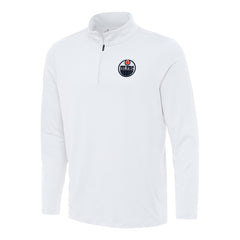 Edmonton Oilers Antigua Reprocess Quarter-Zip Top - White - NHL 202236317