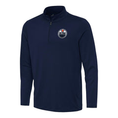 Edmonton Oilers Antigua Reprocess Quarter-Zip Top - Navy - NHL 202236318