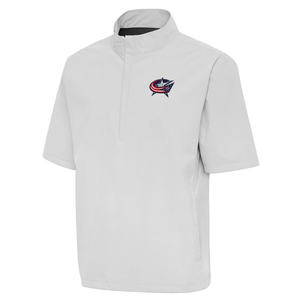 Columbus Blue Jackets Antigua Brisk Quarter-Zip Windbreaker - Heather Gray - NHL 202236520