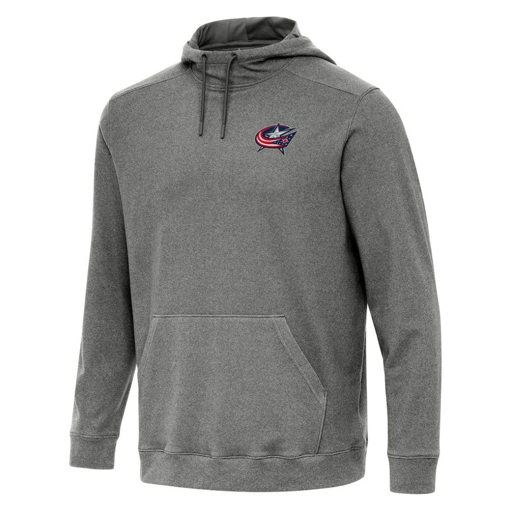 Columbus Blue Jackets Antigua Cloud Pullover Hoodie - Heather Black - NHL 202236592