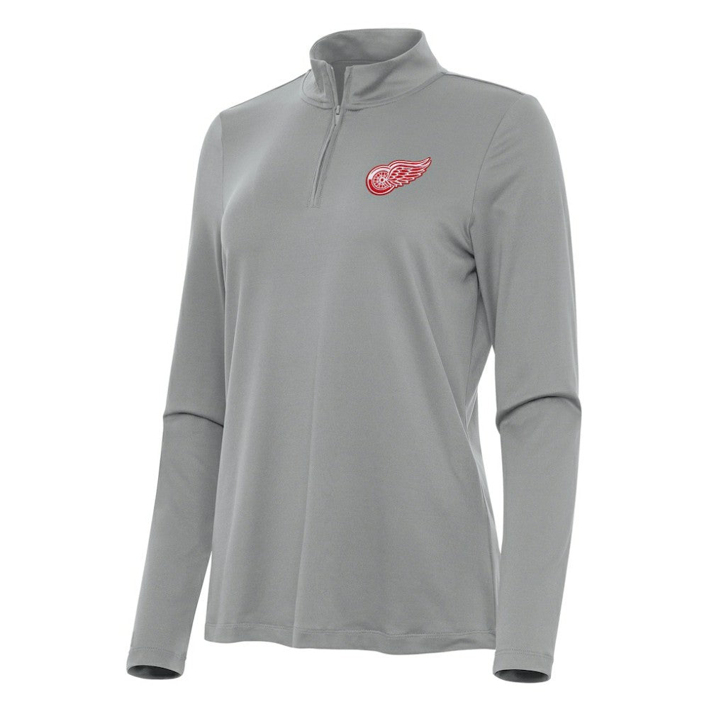 Detroit Red Wings Antigua Women's Reprocess Quarter-Zip Top - Gray - NHL 202236660