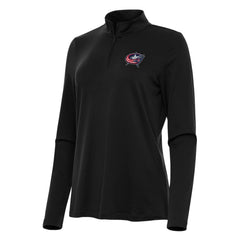 Columbus Blue Jackets Antigua Women's Reprocess Quarter-Zip Top - Black - NHL 202236677