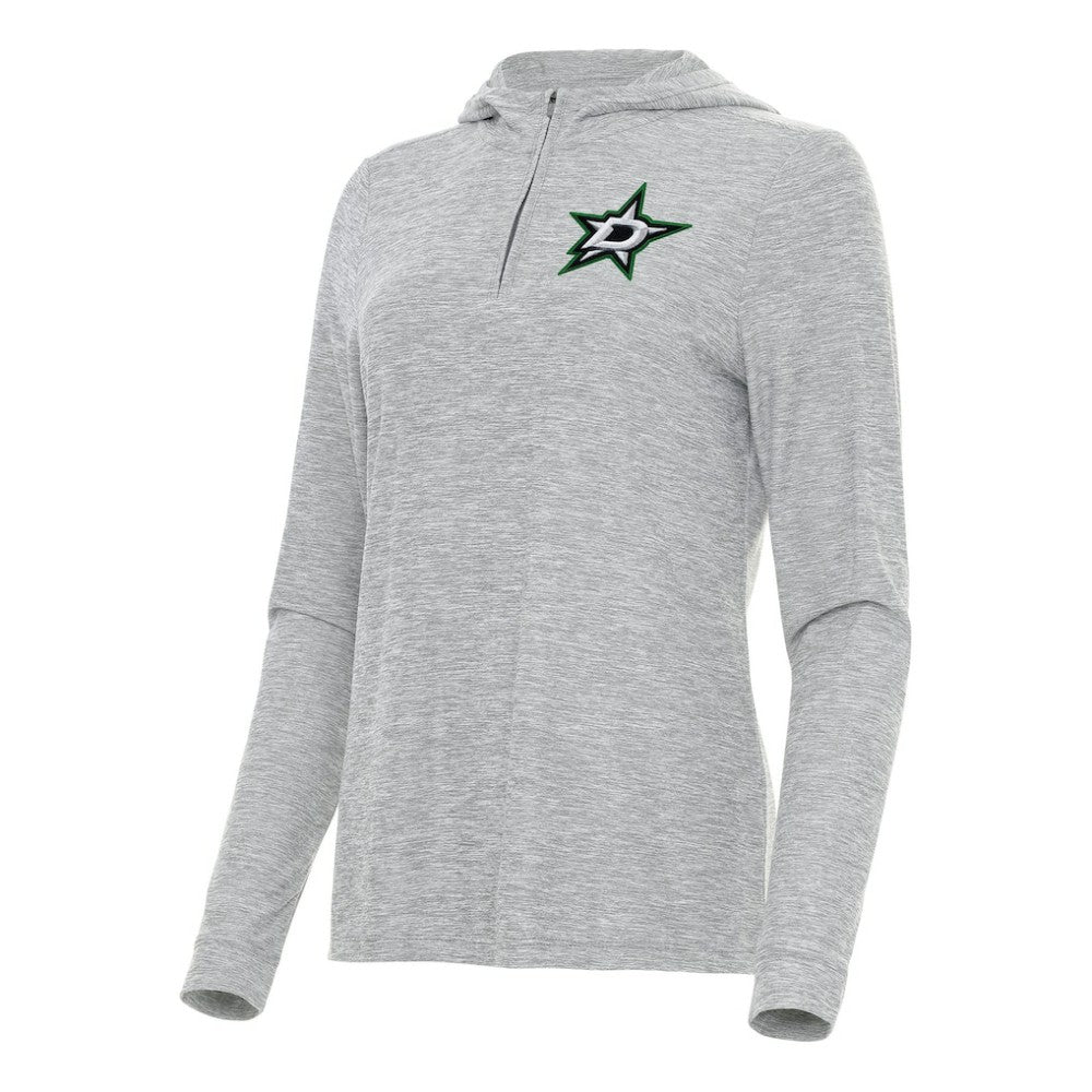Dallas Stars Antigua Women's Daybreak Quarter-Zip Hoodie - Heather Gray - NHL 202236711