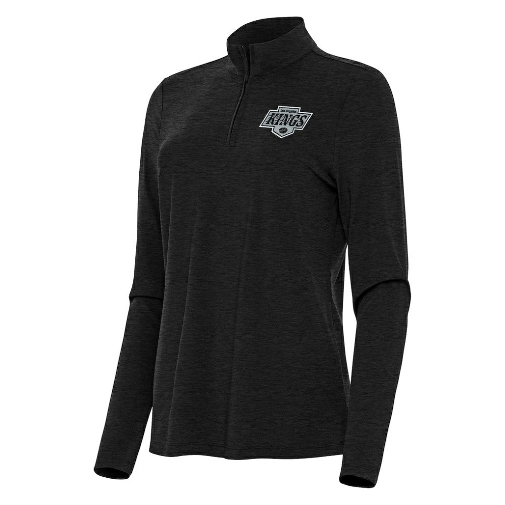 Los Angeles Kings Antigua Women's Bright Quarter-Zip Top - Heather Black - NHL 202236720