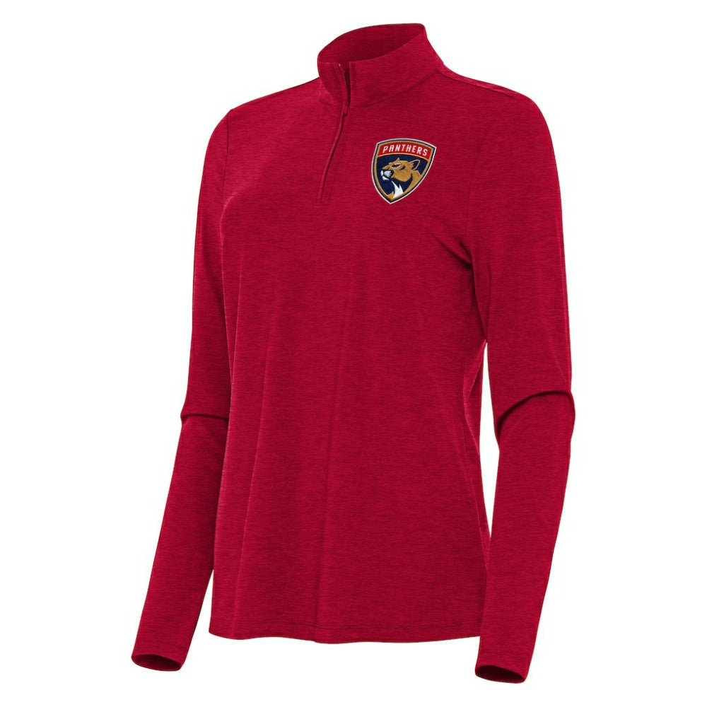 Florida Panthers Antigua Women's Bright Quarter-Zip Top - Heather Red - NHL 202236728