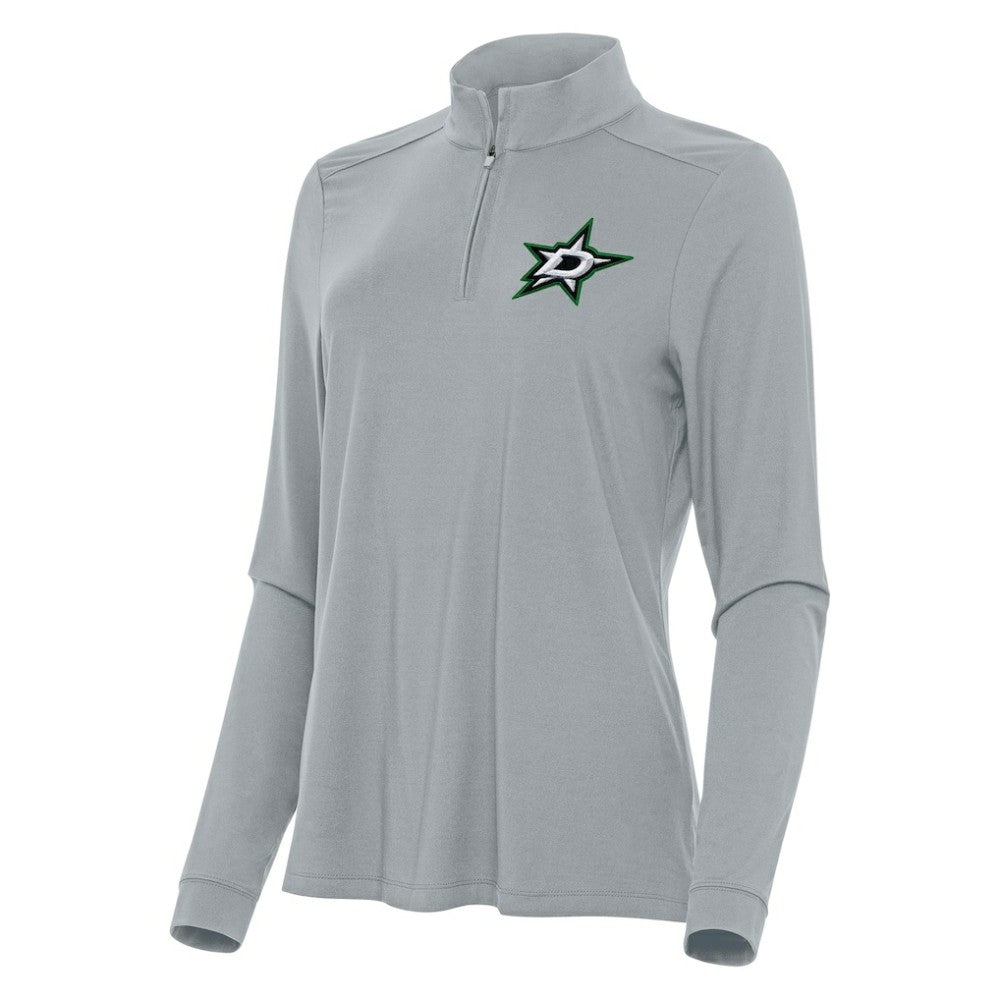 Dallas Stars Antigua Women's Intent Quarter-Zip Top - Gray - NHL 202236836