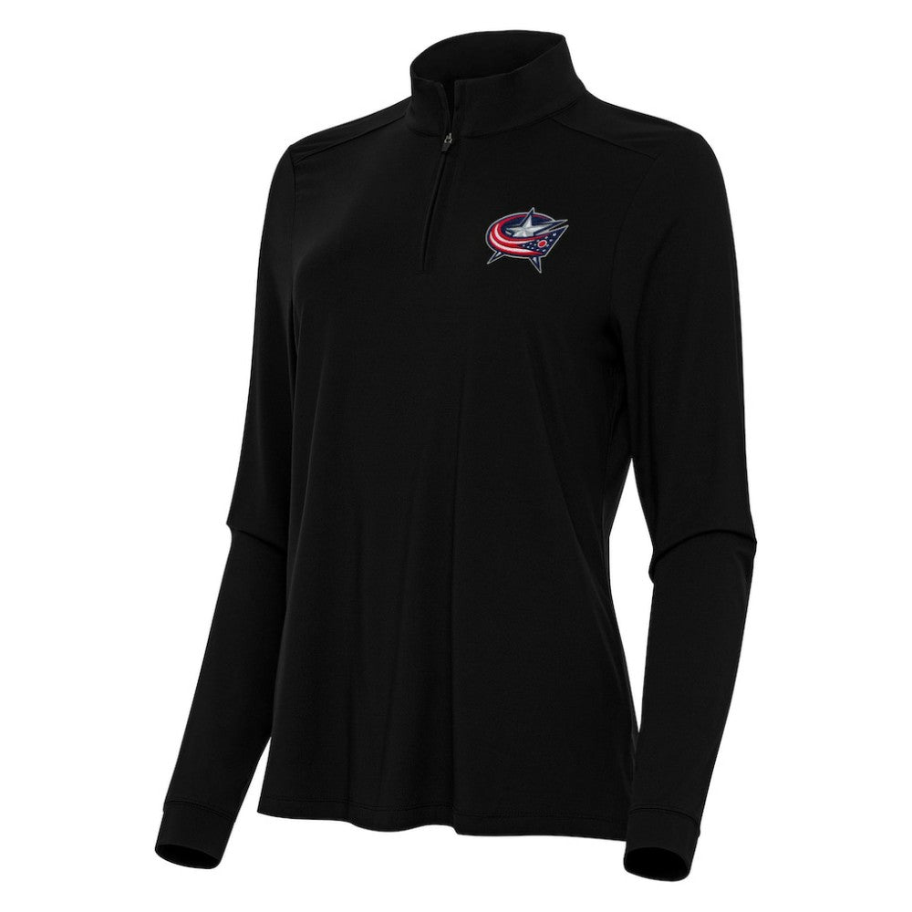 Columbus Blue Jackets Antigua Women's Intent Quarter-Zip Top - Black - NHL 202236856