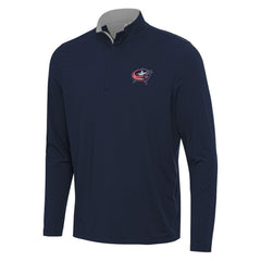 Columbus Blue Jackets Antigua Content Quarter-Zip Pullover Top - Navy/Gray - NHL 202236949