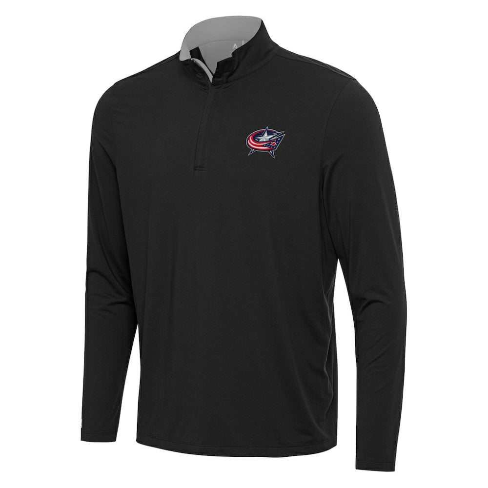 Columbus Blue Jackets Antigua Content Quarter-Zip Pullover Top - Black/Gray - NHL 202236951