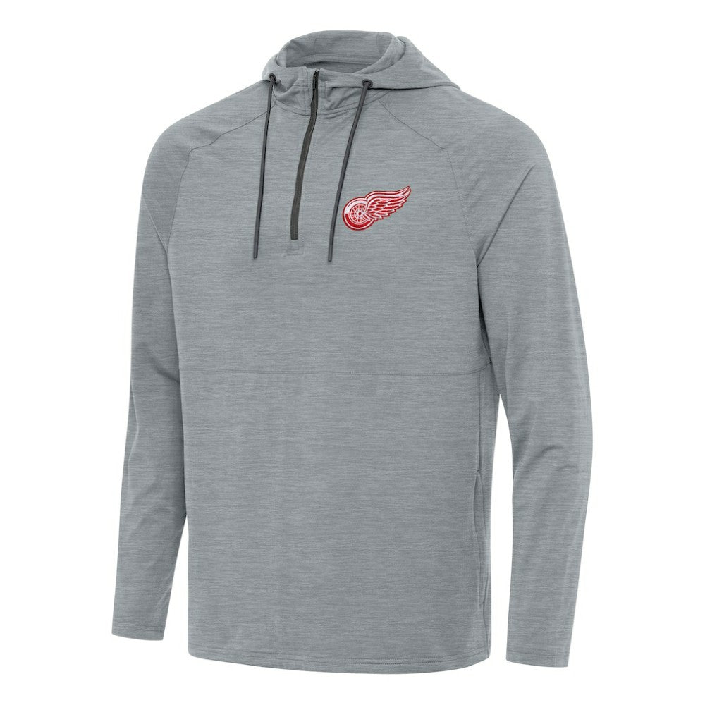 Detroit Red Wings Antigua Spikes Quarter-Zip Hoodie - Heather Gray - NHL 202237057