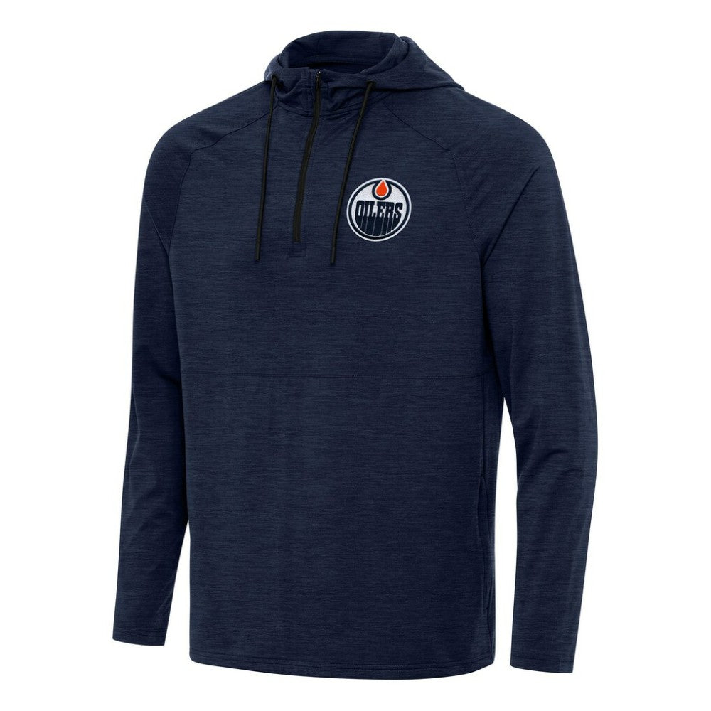 Edmonton Oilers Antigua Spikes Quarter-Zip Hoodie - Heather Navy - NHL 202237058