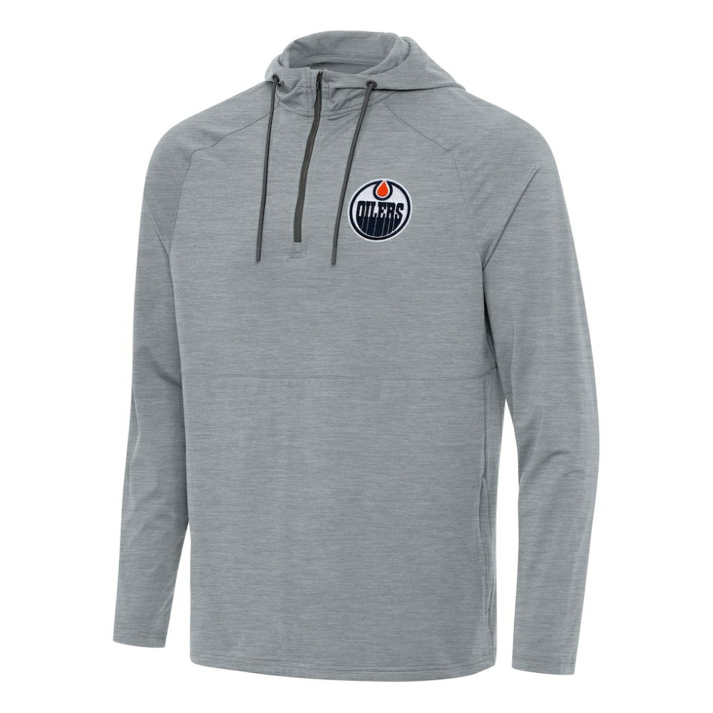 Edmonton Oilers Antigua Spikes Quarter-Zip Hoodie - Heather Gray - NHL 202237061