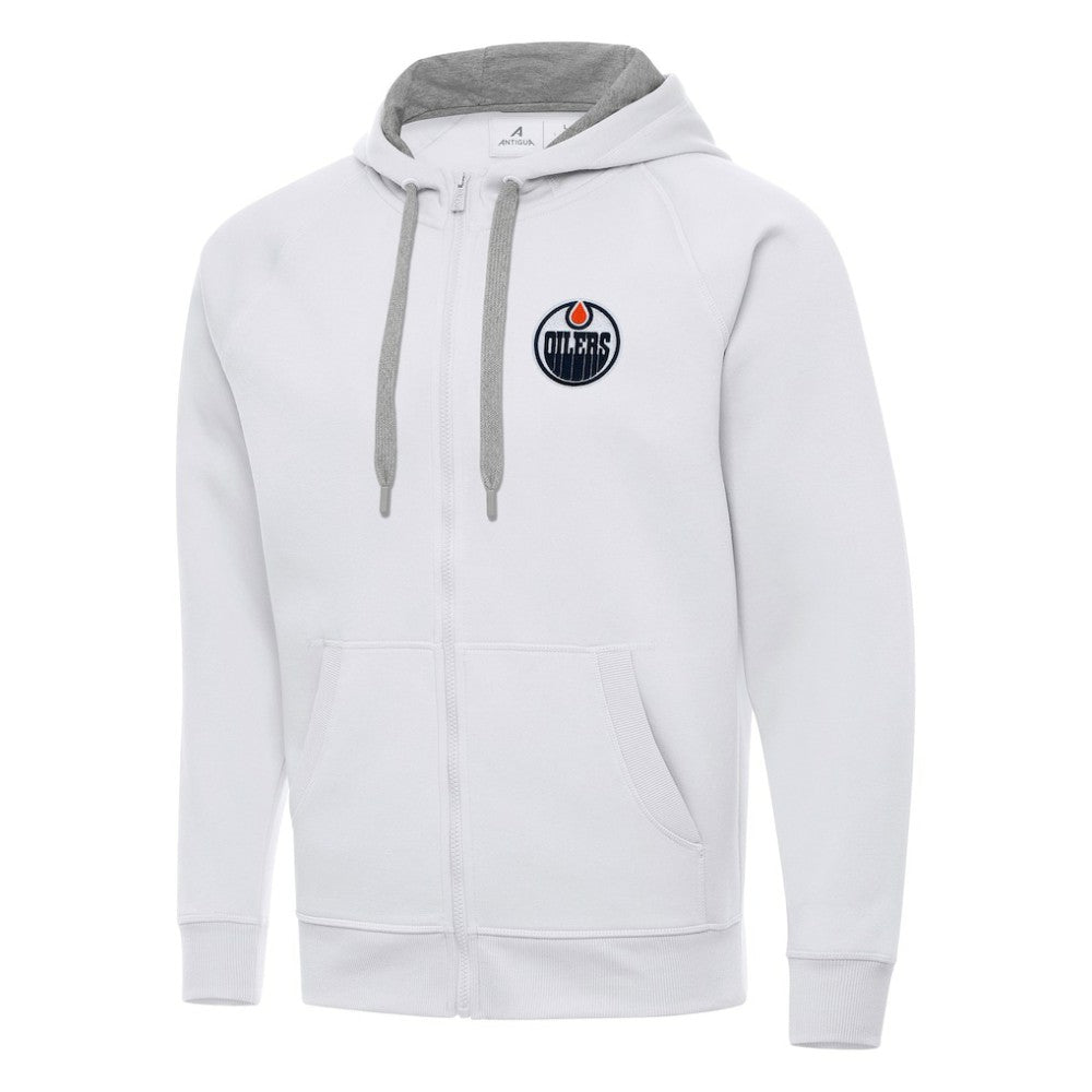 Edmonton Oilers Antigua Big & Tall Victory Full-Zip Hoodie - White - NHL 202237132