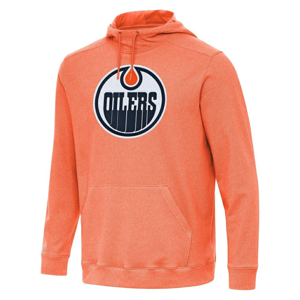 Edmonton Oilers Antigua Cloud Pullover Hoodie - Heather Orange - NHL 202237216