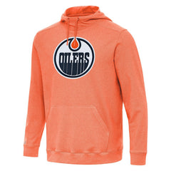 Edmonton Oilers Antigua Cloud Pullover Hoodie - Heather Orange - NHL 202237216