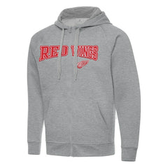 Detroit Red Wings Antigua Big & Tall Victory Full-Zip Hoodie - Heather Gray - NHL 202237260