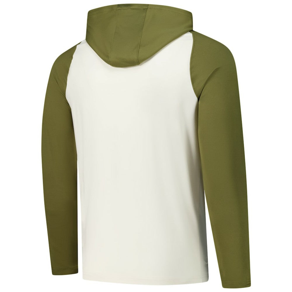 Toronto Maple Leafs Antigua Intrepid Sand Raglan Long Sleeve Hoodie T-Shirt - Cream/Olive - NHL 202253457