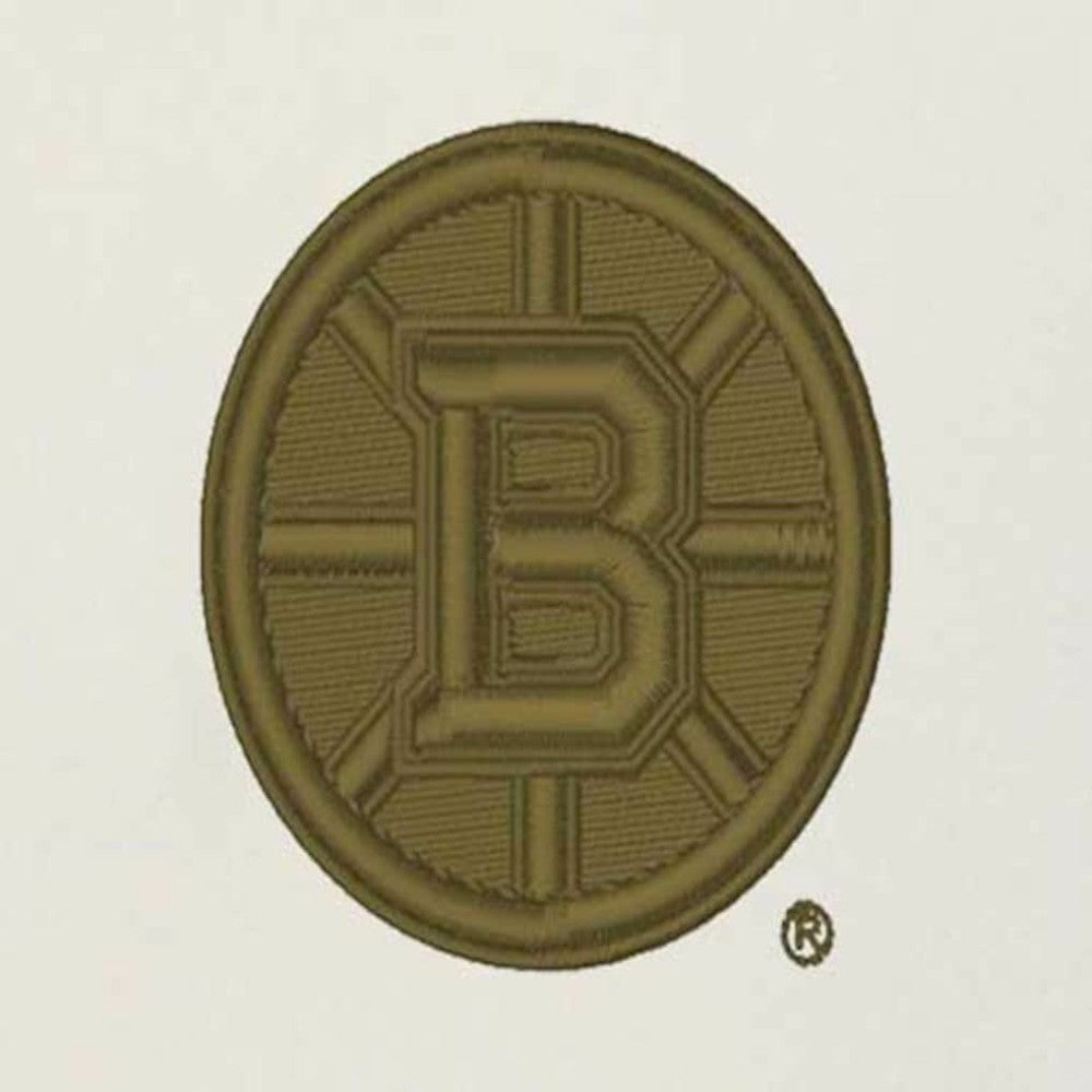 Boston Bruins Antigua Intrepid Sand Raglan Long Sleeve Hoodie T-Shirt - Cream/Olive - NHL 202253462