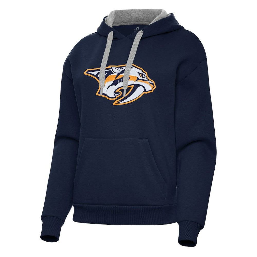 Nashville Predators Antigua Women's Victory Pullover Hoodie - Navy - NHL 202253473