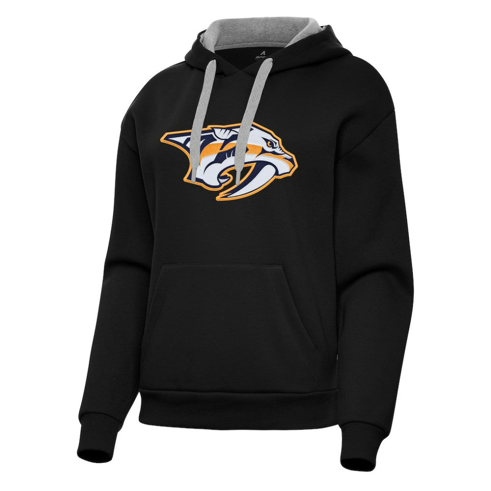 Nashville Predators Antigua Women's Victory Pullover Hoodie - Black - NHL 202253474