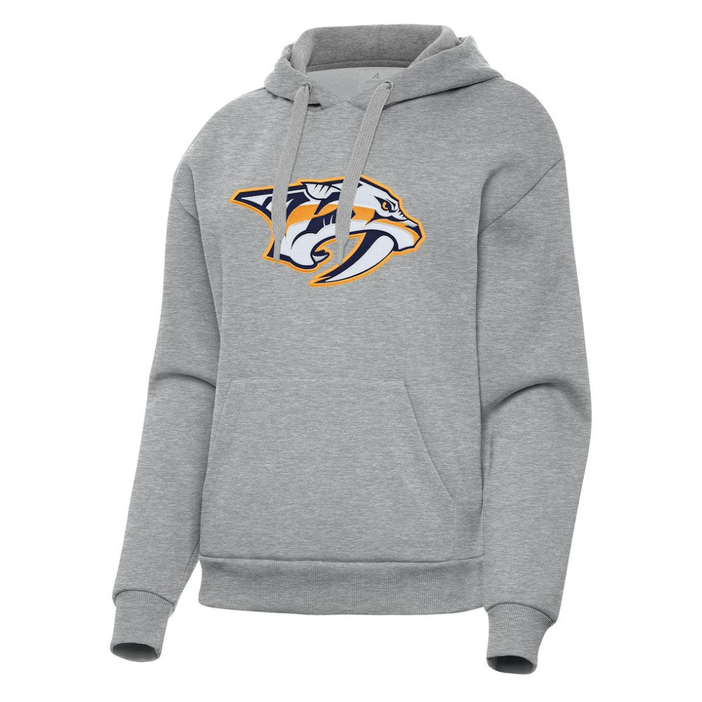 Nashville Predators Antigua Women's Victory Pullover Hoodie - Heather Gray - NHL 202253475
