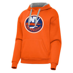 New York Islanders Antigua Women's Victory Pullover Hoodie - Orange - NHL 202253487
