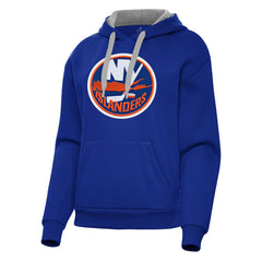 New York Islanders Antigua Women's Victory Pullover Hoodie - Royal - NHL 202253488